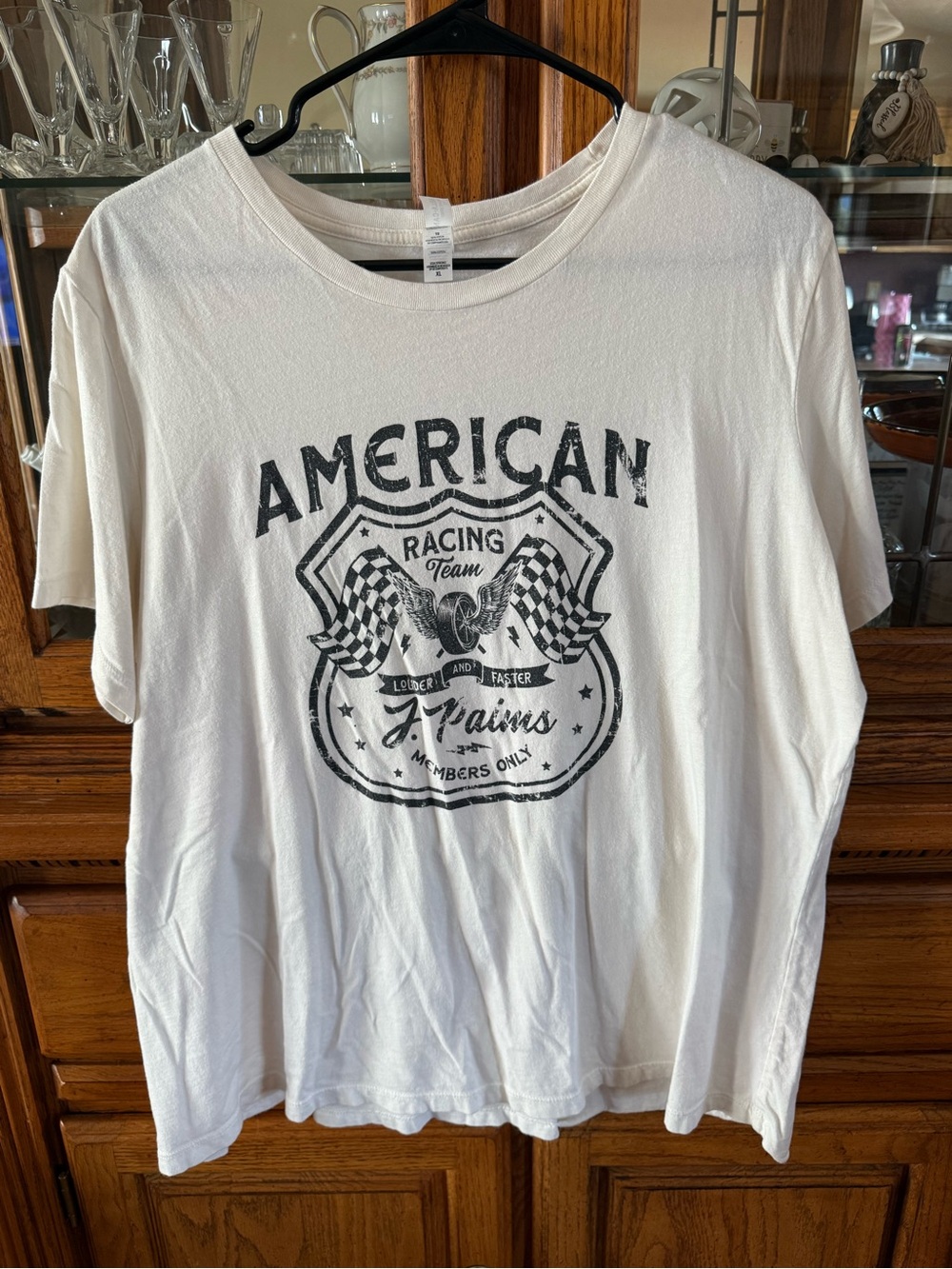 Bella Canvas White American Racing Team Graphic Tee